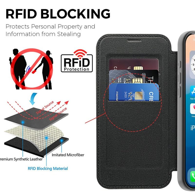 Folio-fodral iPhone 17 Pro Magsafe-kompatibel Med Rfid-blockering