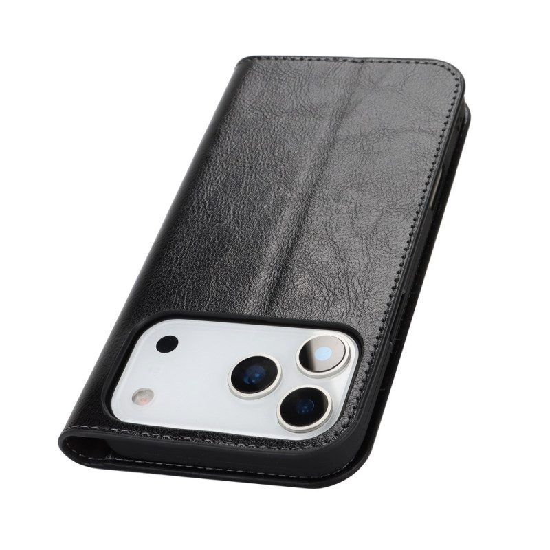 Folio-fodral iPhone 17 Pro Max Äkta Läder