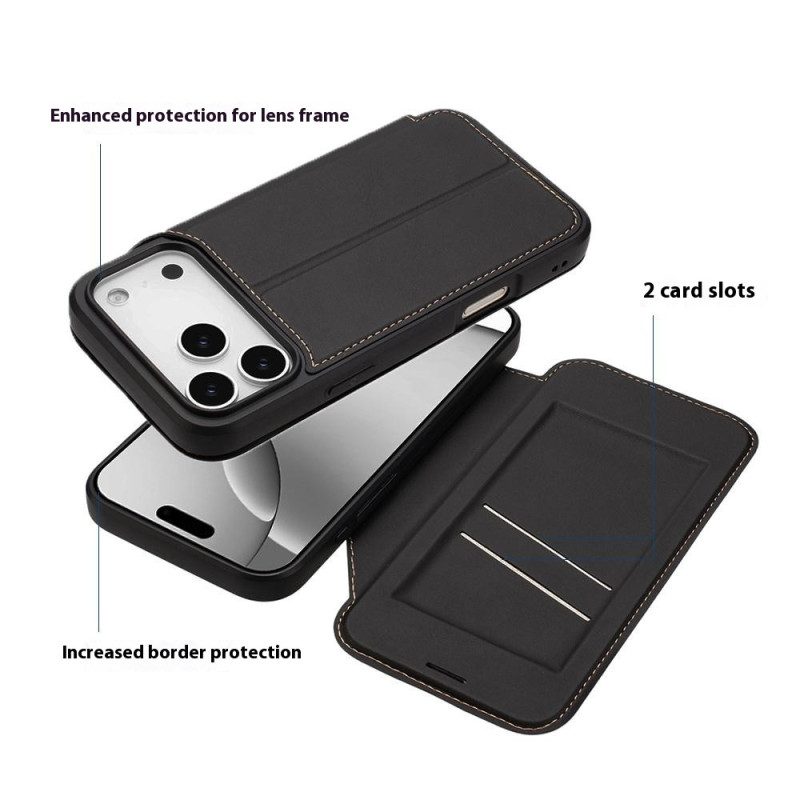 Folio-fodral iPhone 17 Pro Max Magnetlås Och Korthållare