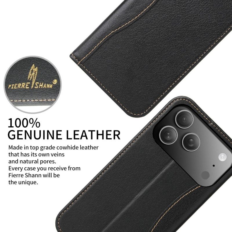 Folio-fodral iPhone 17 Pro Telefonfodral Premium Läderdesign