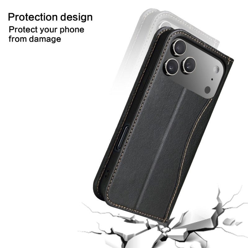 Folio-fodral iPhone 17 Pro Telefonfodral Premium Läderdesign