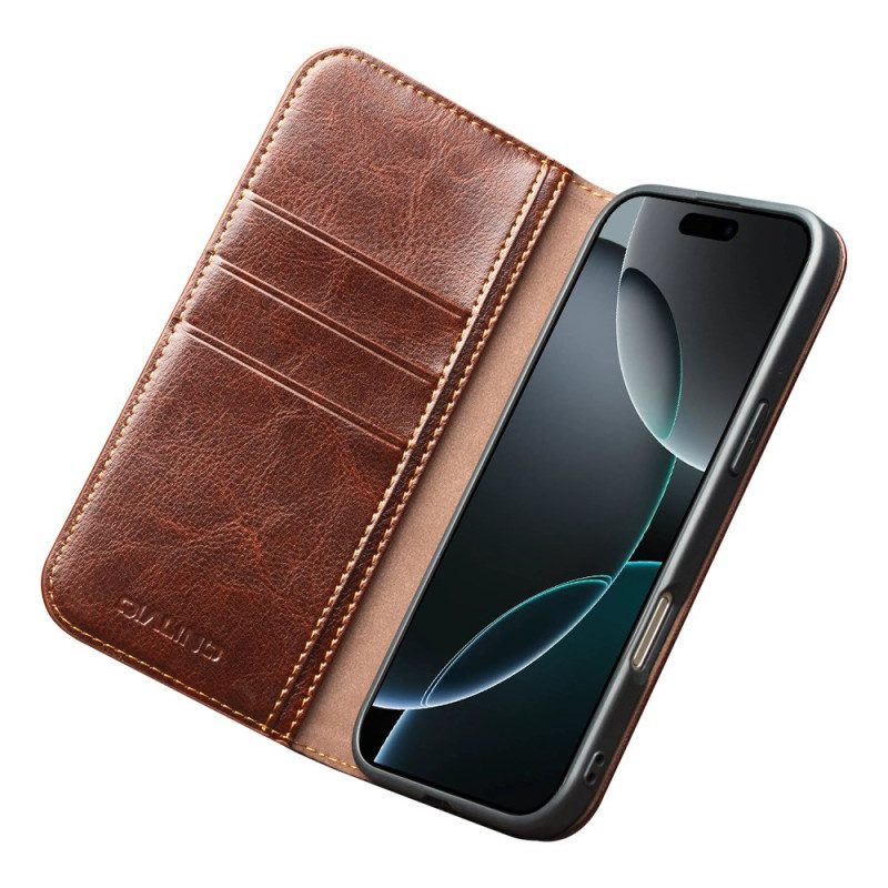 Folio-fodral iPhone 17 Pro Telefonfodral Vintage Qialino