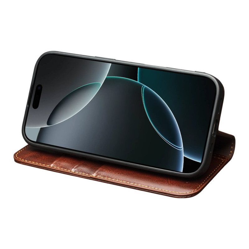 Folio-fodral iPhone 17 Pro Telefonfodral Vintage Qialino