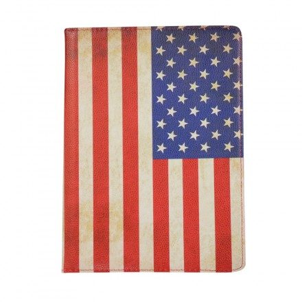 Läderfodral För iPad Air (2022) (2020) / Pro 11" Roterande Amerikanska Flaggan