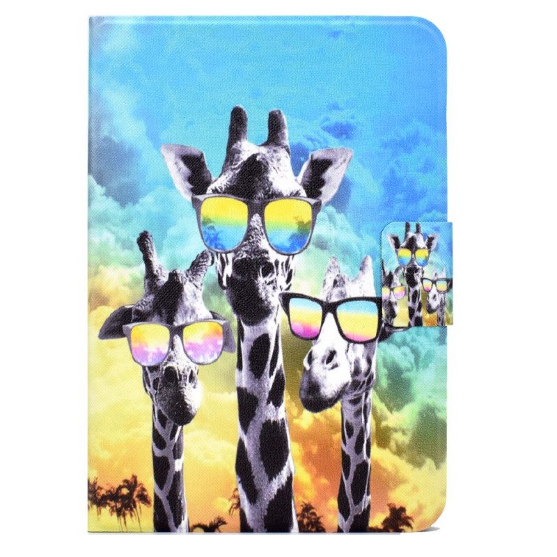 Läderfodral För iPad Mini 6 (2021) Funky Giraffer