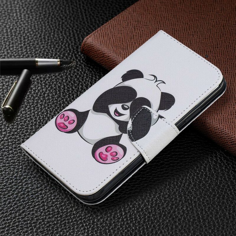 Läderfodral För iPhone 11 Panda Kul