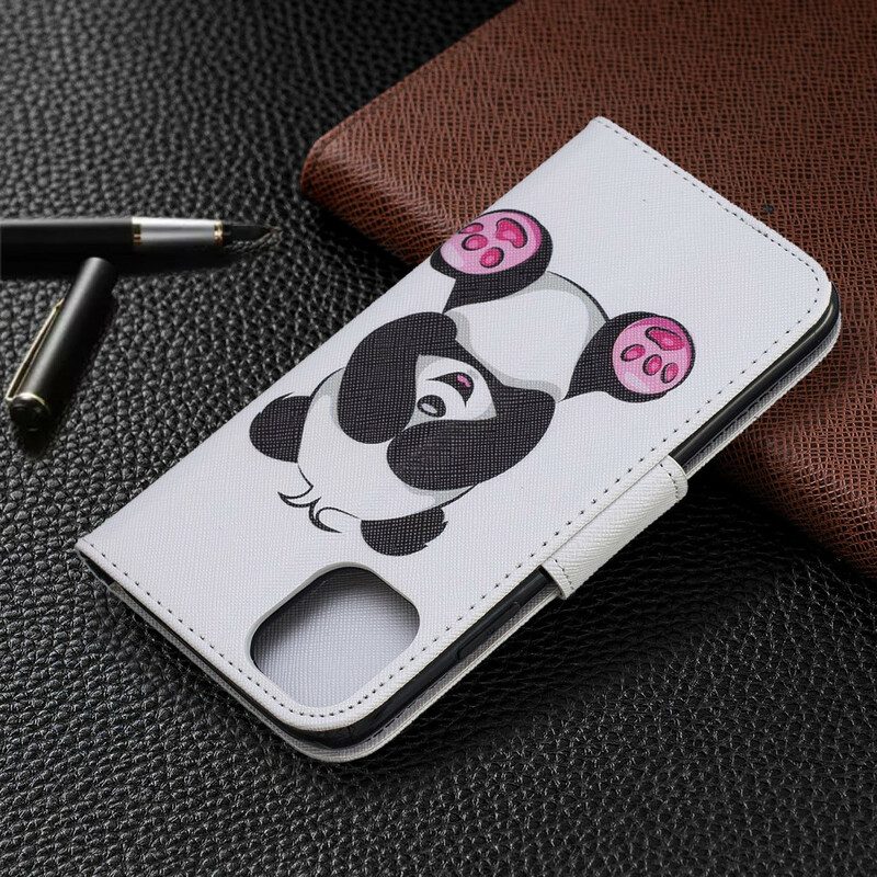 Läderfodral För iPhone 11 Panda Kul