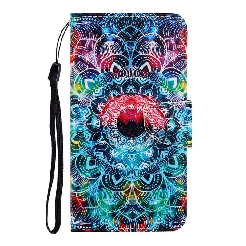 Läderfodral För iPhone 12 / 12 Pro Med Kedjar Flashy Strappy Mandala