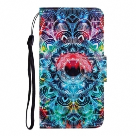 Läderfodral För iPhone 12 / 12 Pro Med Kedjar Flashy Strappy Mandala