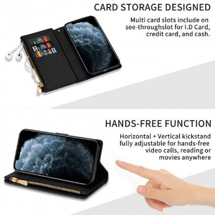 Läderfodral För iPhone 13 Plånboksfodral Plånbok Med Blixtlås