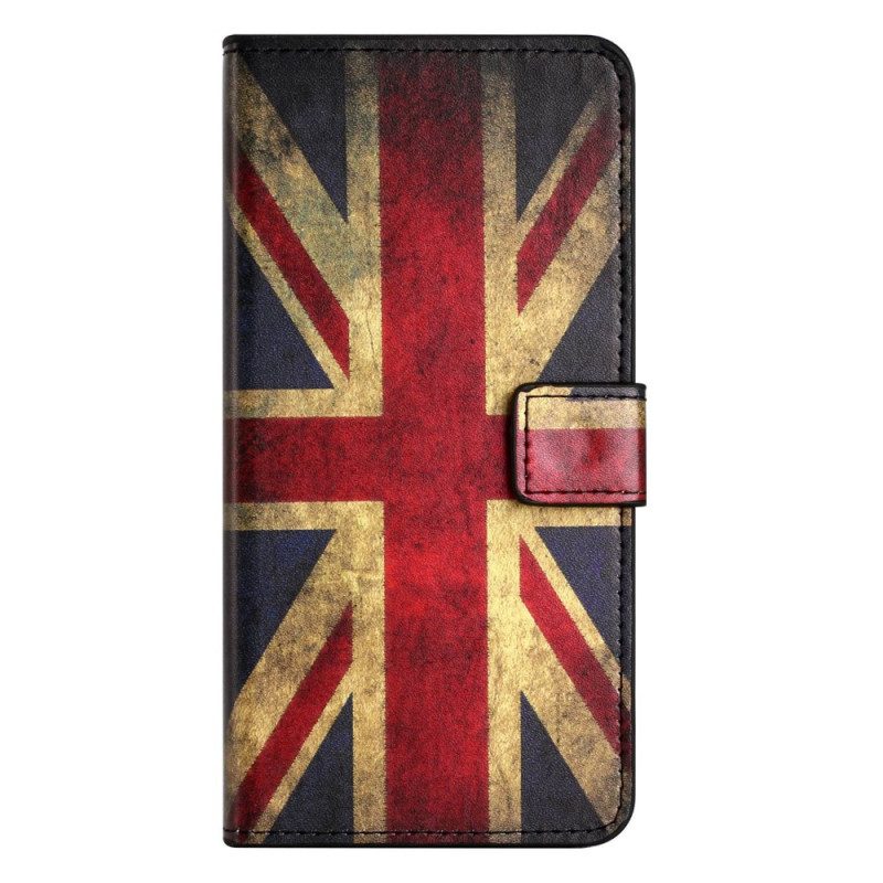 Läderfodral För iPhone 14 Vintage Brittisk Flagga