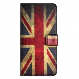 Läderfodral För iPhone 14 Vintage Brittisk Flagga