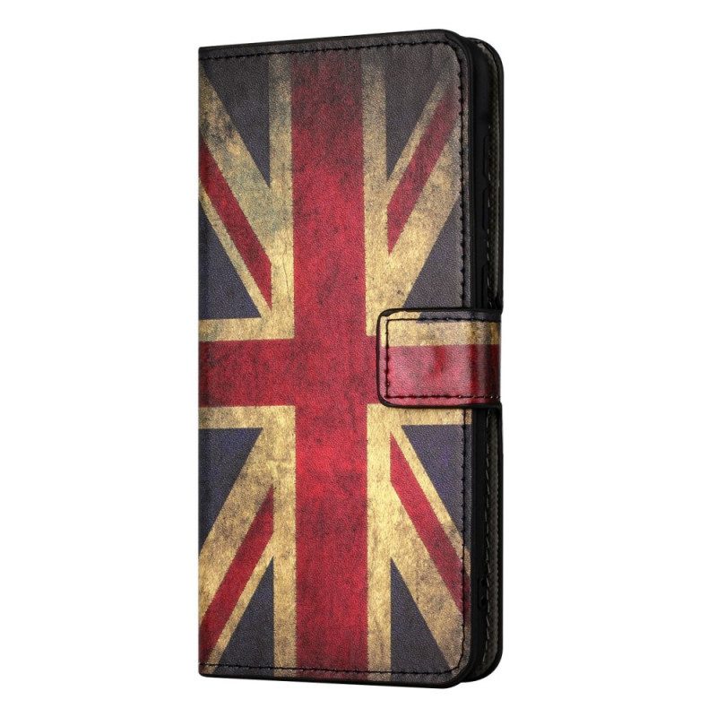 Läderfodral För iPhone 14 Vintage Brittisk Flagga