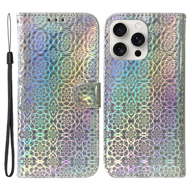 Läderfodral iPhone 16 Pro Telefonfodral Discostil