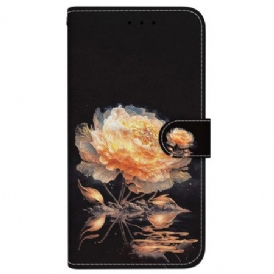 Läderfodral iPhone 16 Pro Telefonfodral Guldpion Med Rem