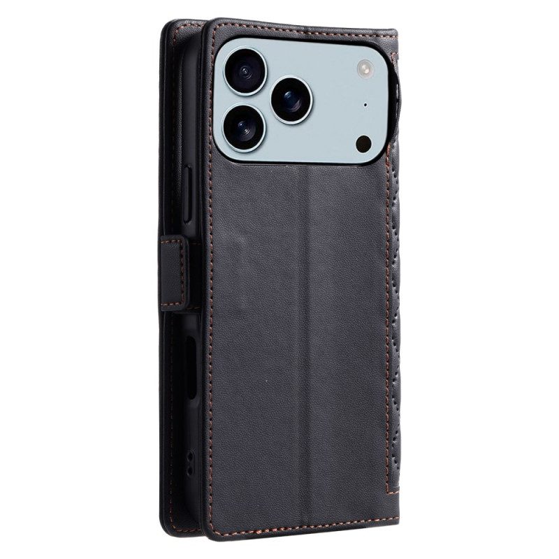 Läderfodral iPhone 17 Pro Max Telefonfodral Klassisk Quiltad
