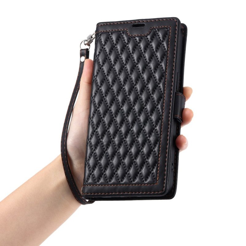 Läderfodral iPhone 17 Pro Max Telefonfodral Klassisk Quiltad