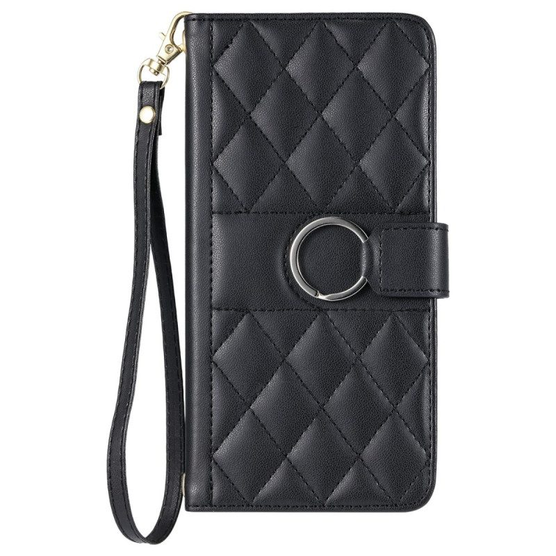 Läderfodral iPhone 17 Pro Max Telefonfodral Quiltad Med Snodd Och Axelrem