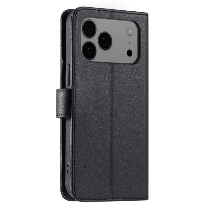 Läderfodral iPhone 17 Pro Max Telefonfodral Quiltad Med Snodd Och Axelrem