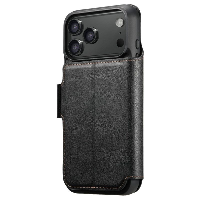 Läderfodral iPhone 17 Pro Telefonfodral Magsafe Tvåfärgat Avtagbart Fodral