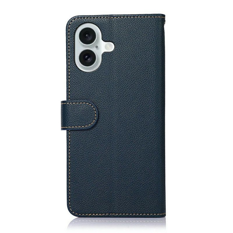 Läderfodral iPhone 17 Telefonfodral Khazneh Tvåfärgad Rfid-plånbok