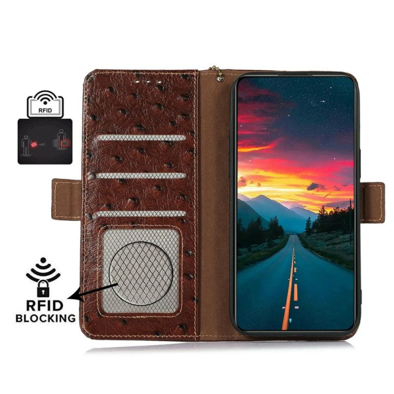 Läderfodral iPhone 17 Telefonfodral Rfid-blockerande Läder Med Strutstextur