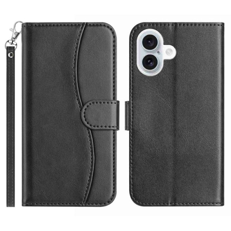 Läderfodral iPhone 17 Telefonfodral S-design Med Rem