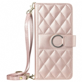 Läderfodral iPhone Air Telefonfodral Quiltad Plånbok Med Snodd Och Axelrem