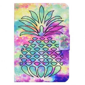 Läderskal Fodral iPad (2025) Grafisk Ananas