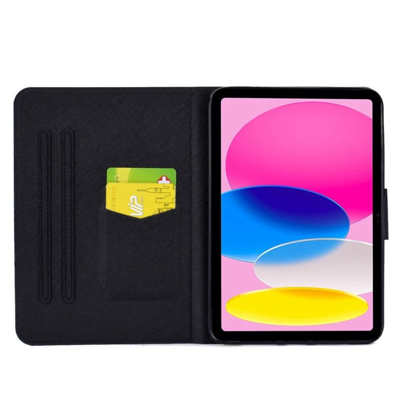 Läderskal Fodral iPad (2025) Grafisk Ananas