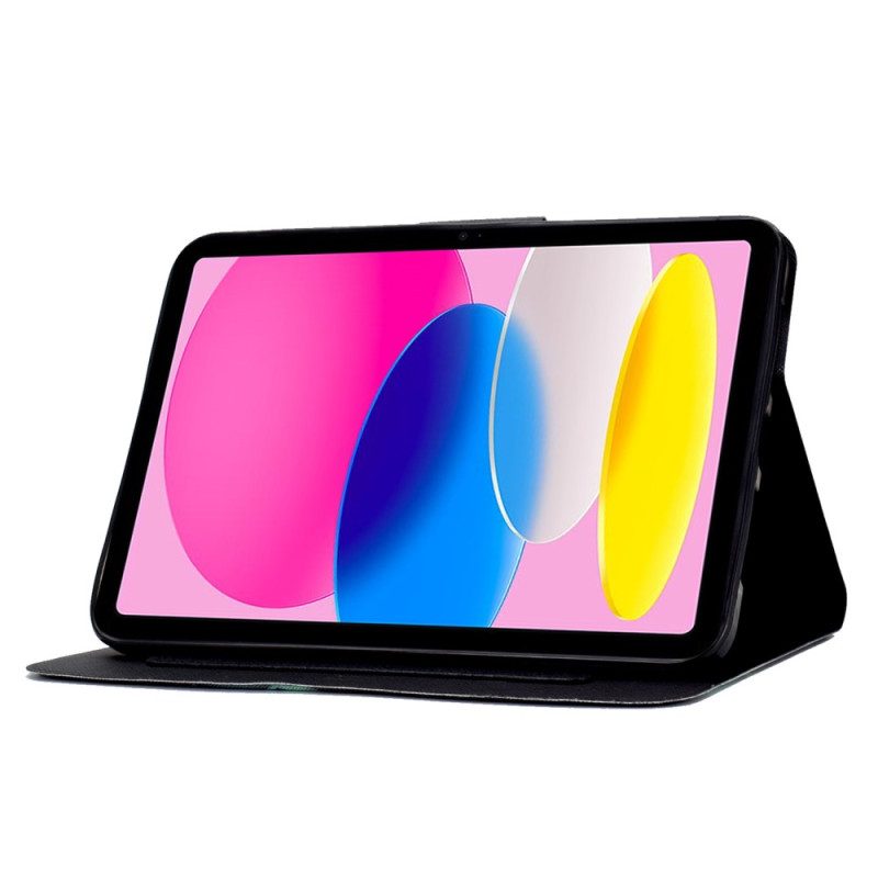 Läderskal Fodral iPad (2025) Grafisk Ananas