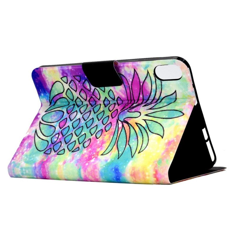 Läderskal Fodral iPad (2025) Grafisk Ananas