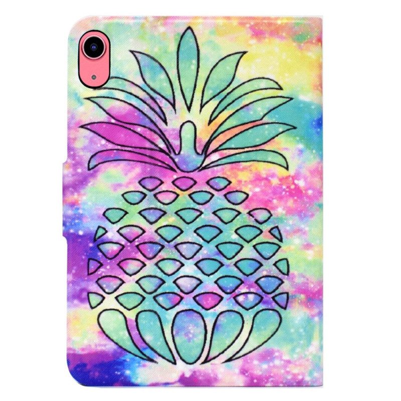 Läderskal Fodral iPad (2025) Grafisk Ananas