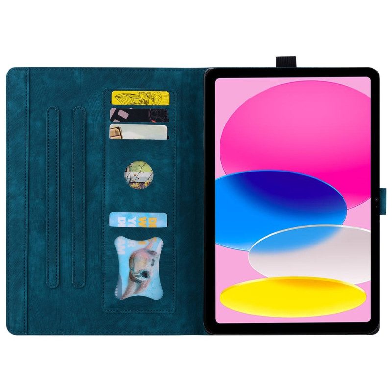 Läderskal Fodral iPad (2025) Körsbärsblom Och Katter
