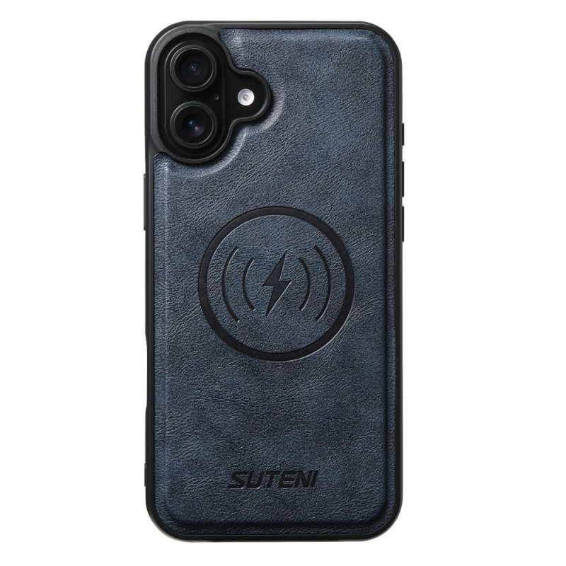 Läderskal Fodral iPhone 17 Magsafe Tvåfärgat Texturerat Läder