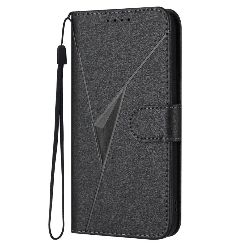 Läderskal Fodral iPhone 17 Pro Max Triangelmönster