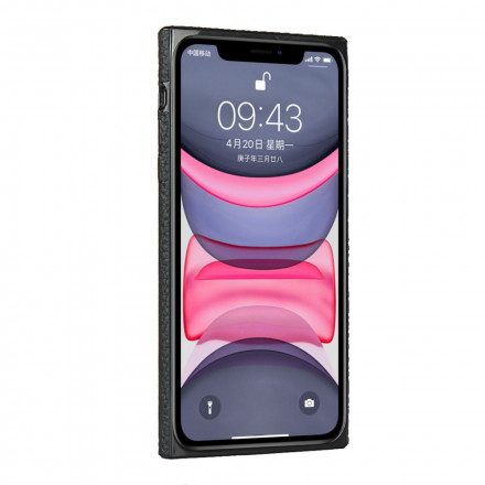 Mobilskal För iPhone 11 Äkta Litchi-läder Med Rem