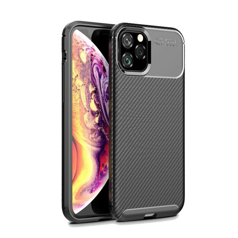 Mobilskal För iPhone 11 Pro Flexibel Kolfiberstruktur