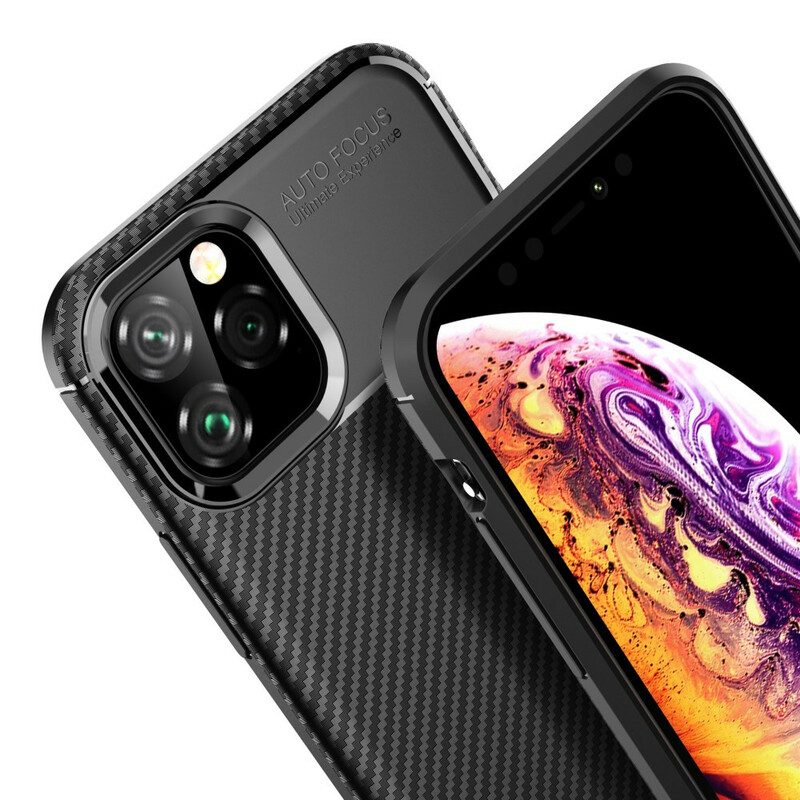 Mobilskal För iPhone 11 Pro Flexibel Kolfiberstruktur