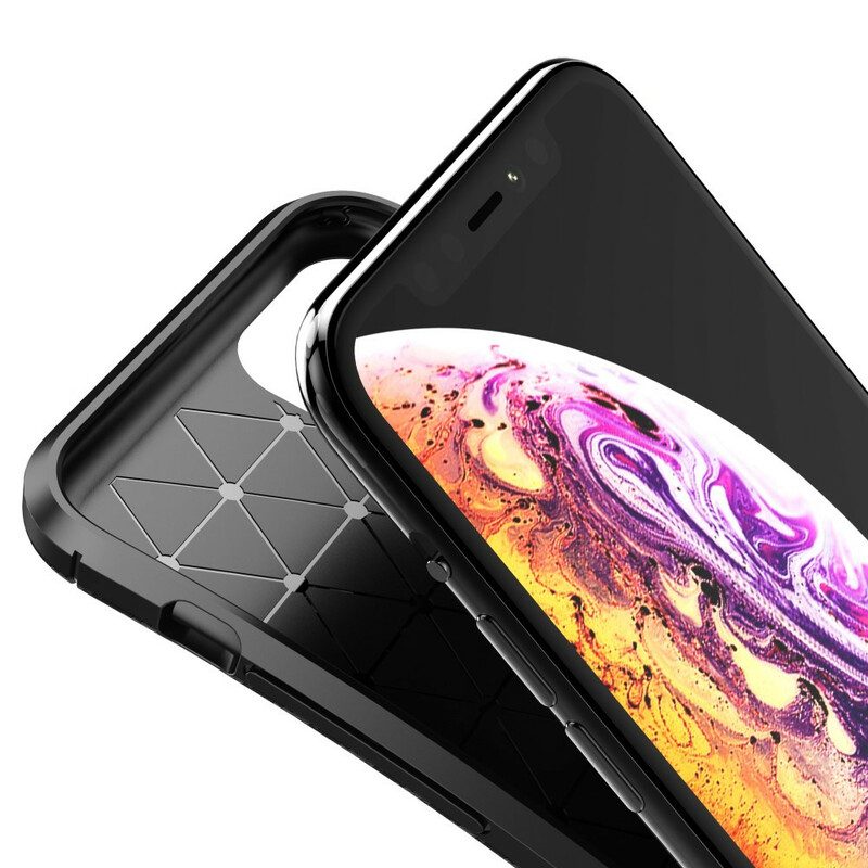 Mobilskal För iPhone 11 Pro Flexibel Kolfiberstruktur