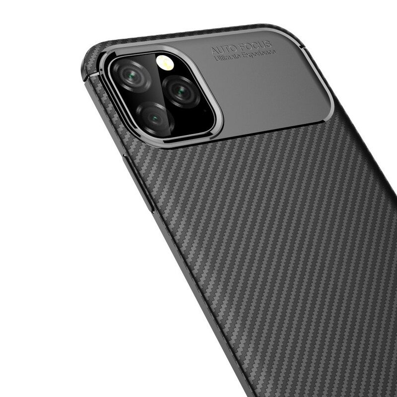 Mobilskal För iPhone 11 Pro Max Flexibel Kolfiberstruktur