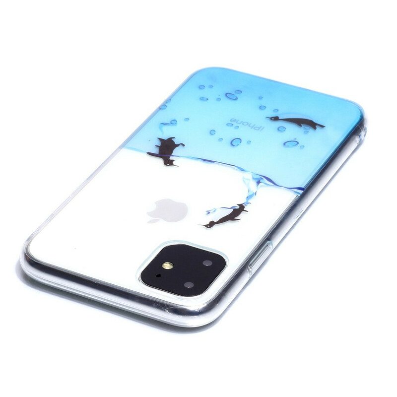 Mobilskal För iPhone 11 Sömlöst Pingvinspel