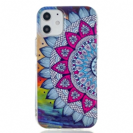 Mobilskal För iPhone 12 Mini Fluorescerande Färgglada Mandala