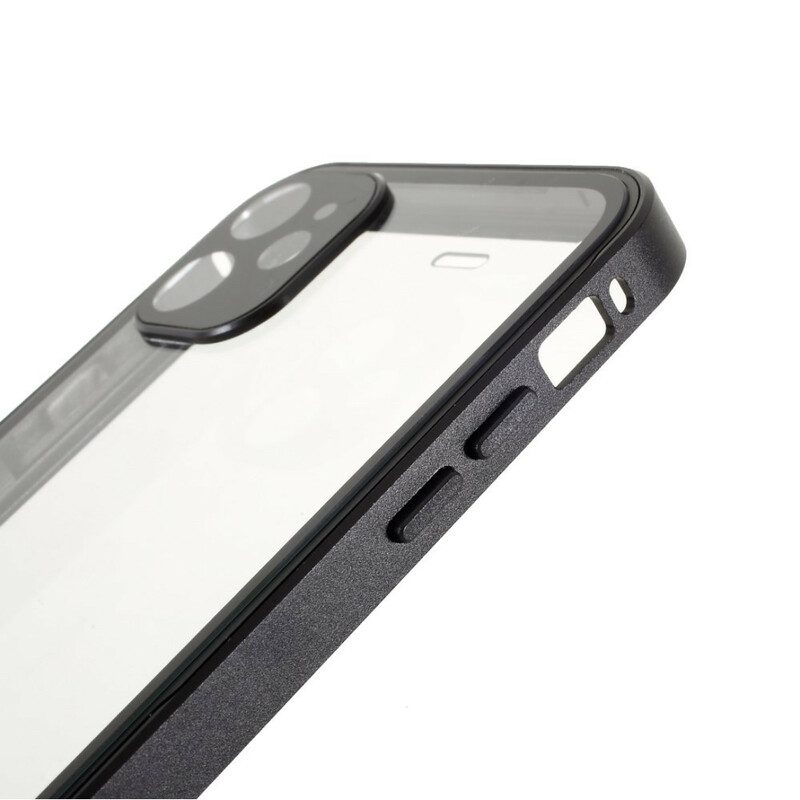 Mobilskal För iPhone 12 Mini Metall Och Härdat Glas