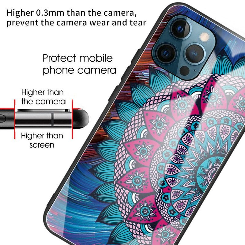 Mobilskal För iPhone 13 Pro Härdat Glas Mandala