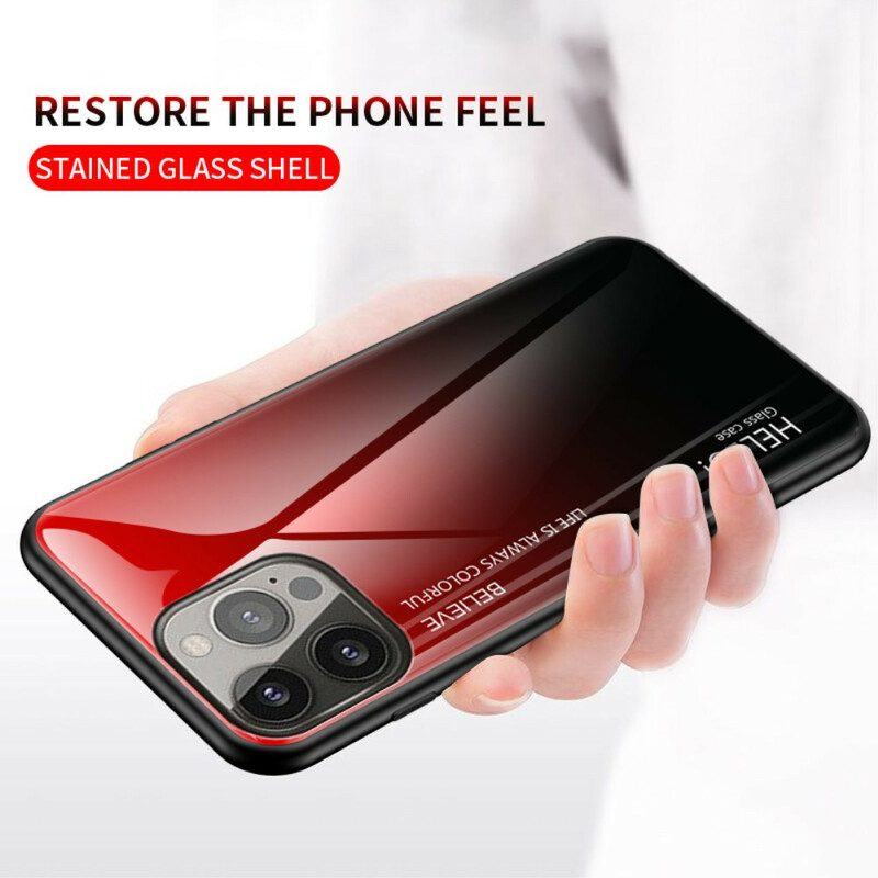 Mobilskal För iPhone 13 Pro Hej Härdat Glas