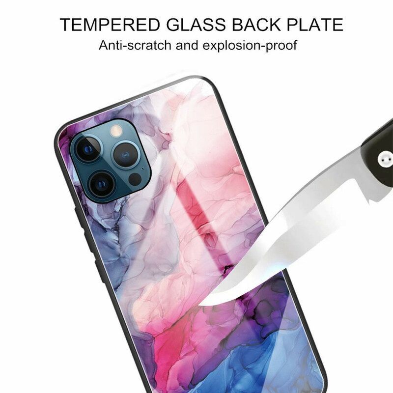 Mobilskal För iPhone 13 Pro Marmor Härdat Glas