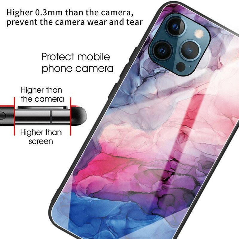 Mobilskal För iPhone 13 Pro Marmor Härdat Glas