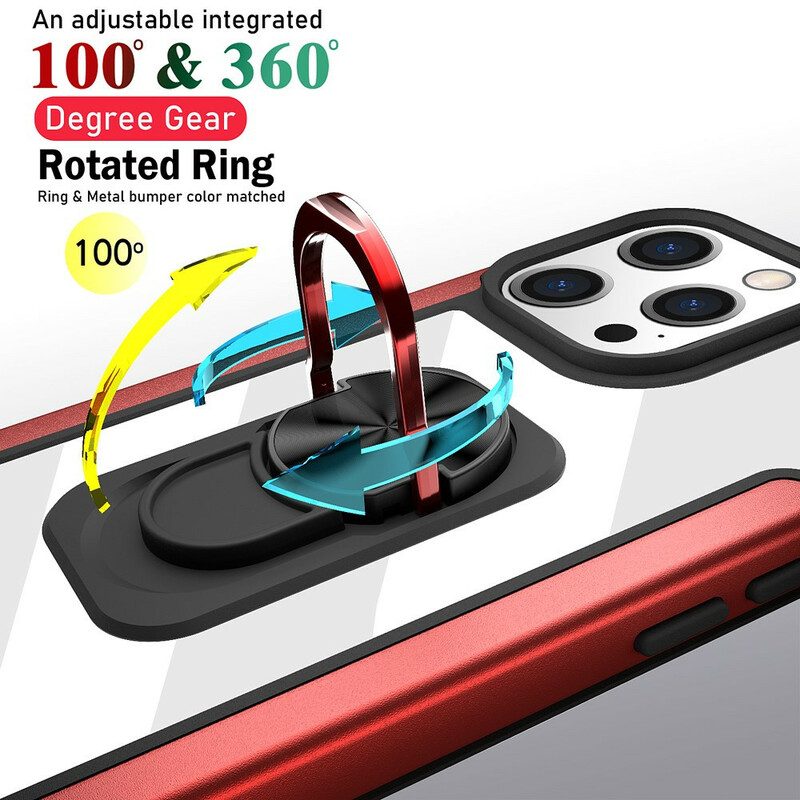 Mobilskal För iPhone 13 Pro Metal Effect Ring-stöd