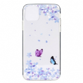 Mobilskal För iPhone 13 Transparenta Fjärilar Och Blommor